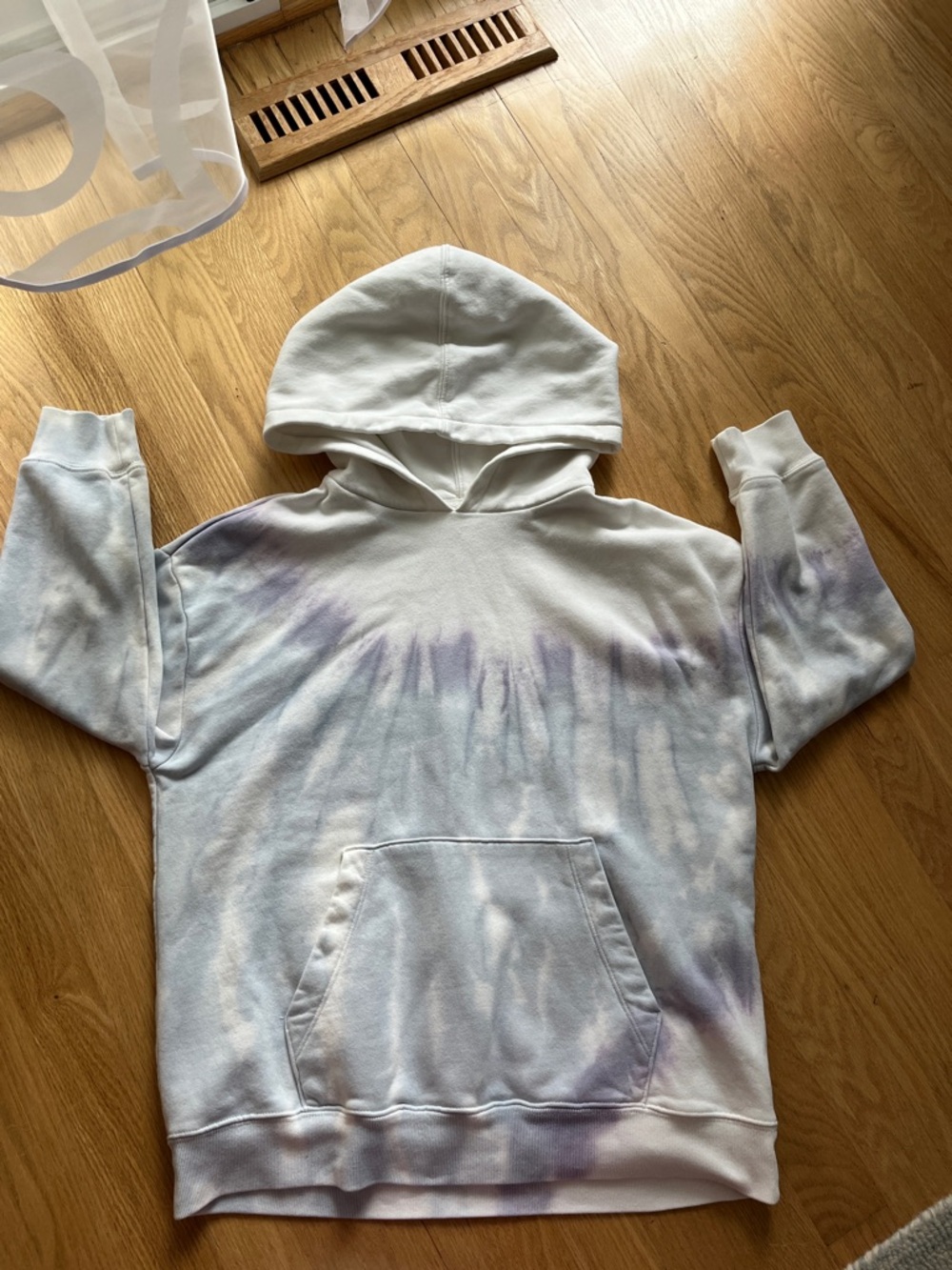 GAP Teen Tie-Dye Pullover Hoodie in Cream and Light Purple